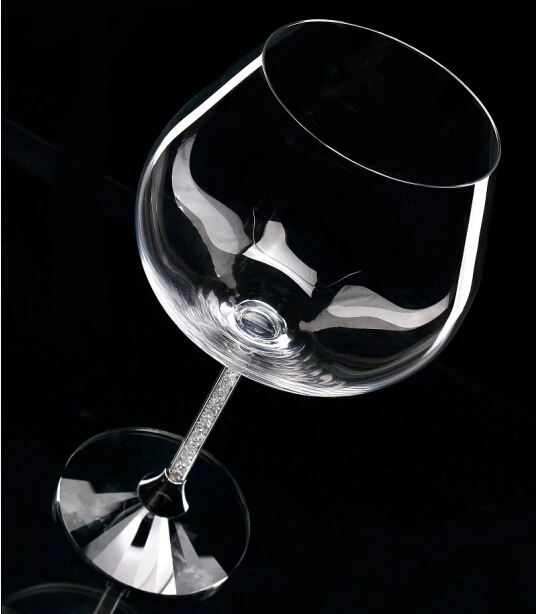 Image Top Grade Wine Glass Set 2 pcs Stemware 650ml Crystals Rhinestone Stem For Party Wedding Factory Wholesale dropshipping OH13259