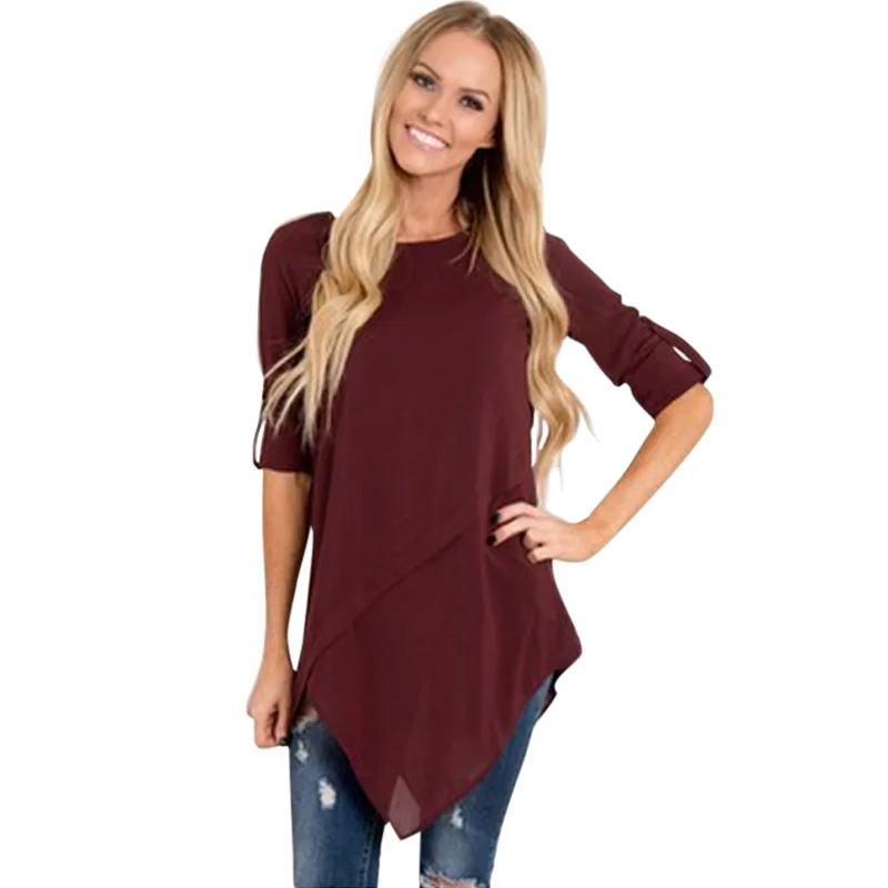 Anself Women 5XL Plus Size Blouse Solid Dip Irregular Hemline Tunic Blouses Rolled Long Sleeve Buttons Casual Loose Autumn Tops
Anself Women 5XL Plus Size Blouse Solid Dip Irregular Hemline Tunic Blouses Rolled Long Sleeve Buttons Casual Loose Autumn Tops