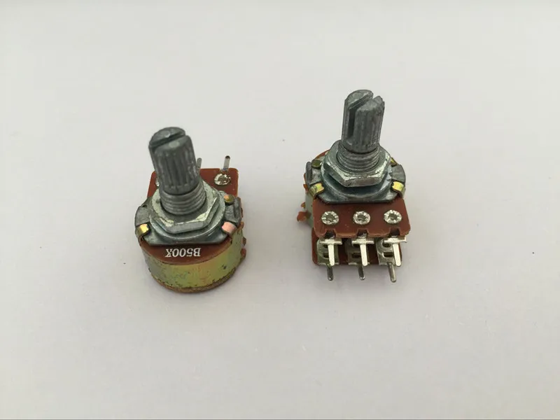 5pcs B1K/B5K/B10K/B20K/B50K/B100K/B500K ohm 6 pin Linear Taper Rotary Potentiometer Pot logarithmic shaft 15mm
5pcs B1K/B5K/B10K/B20K/B50K/B100K/B500K ohm 6 pin Linear Taper Rotary Potentiometer Pot logarithmic shaft 15mm