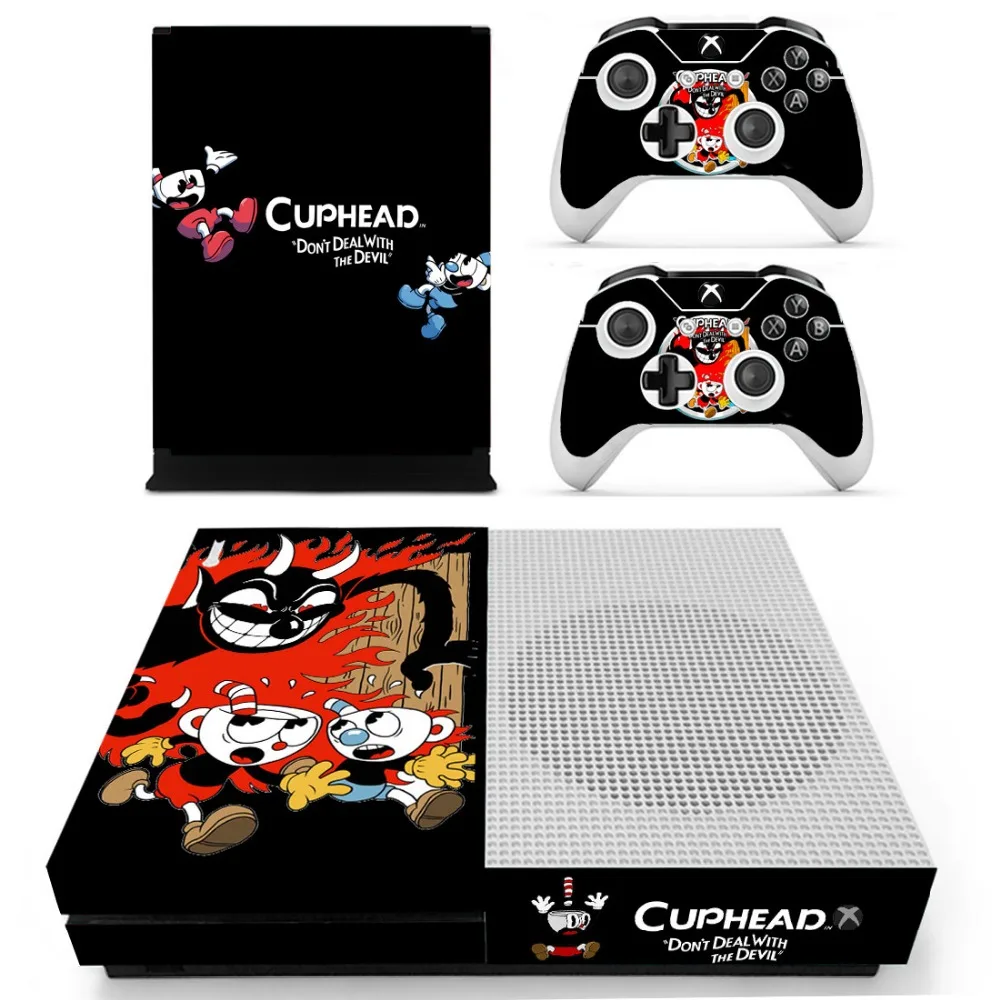 Cuphead Vinly Skin Sticker Decals For XBOX One S Console With Two Wireless Controller | Электроника