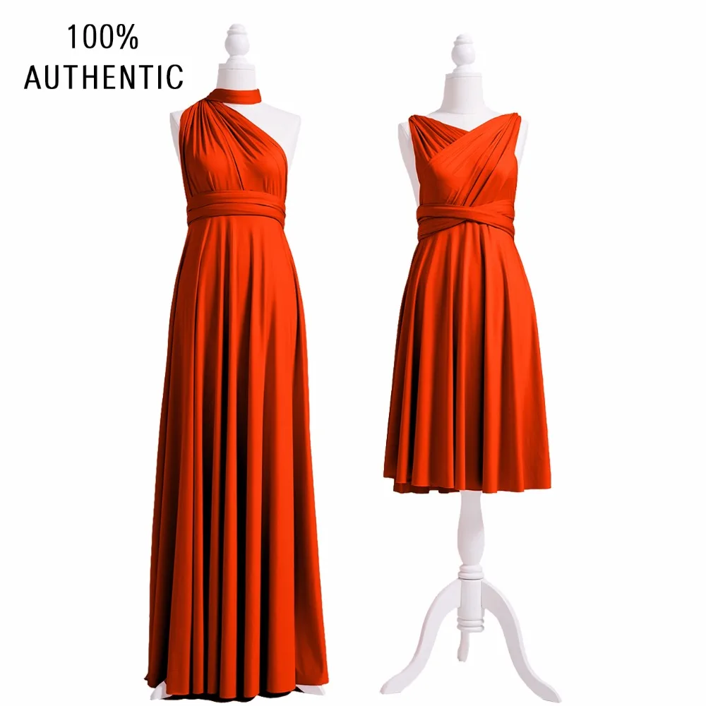 Long Burnt Orange Fall Bridesmaid Dresses