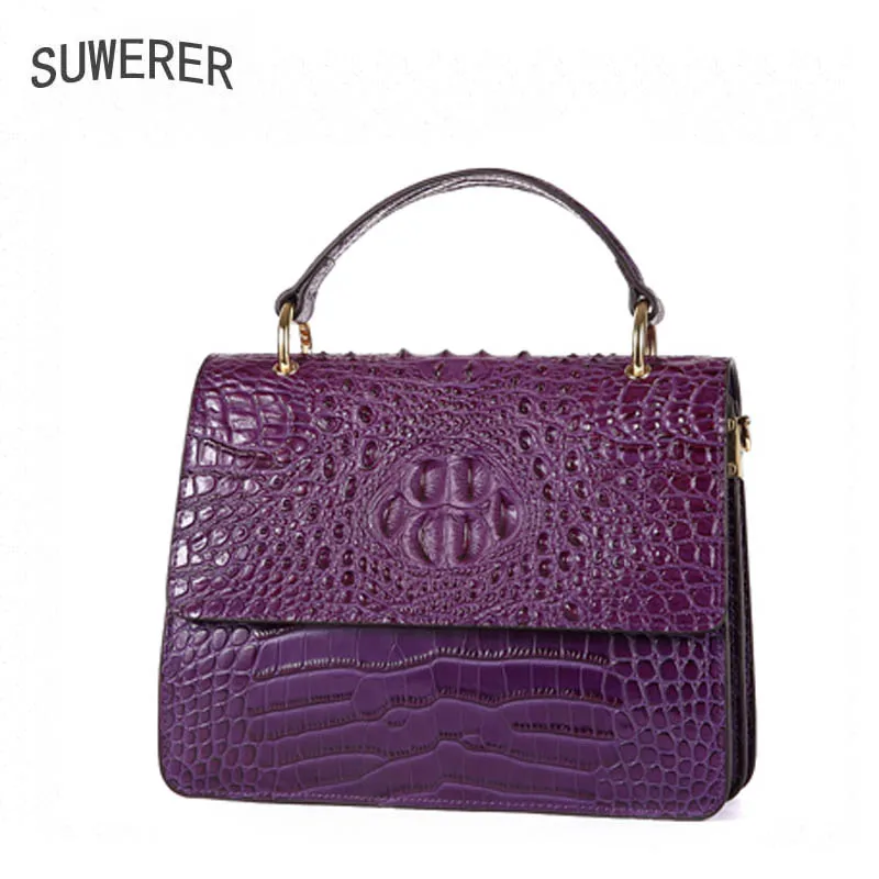 SUWERER 2018 New Women Genuine Leather bags Fashion luxury Crocodile pattern handbags designer women Cowhid leather shoulder bag
SUWERER 2018 New Women Genuine Leather bags Fashion luxury Crocodile pattern handbags designer women Cowhid leather shoulder bag
