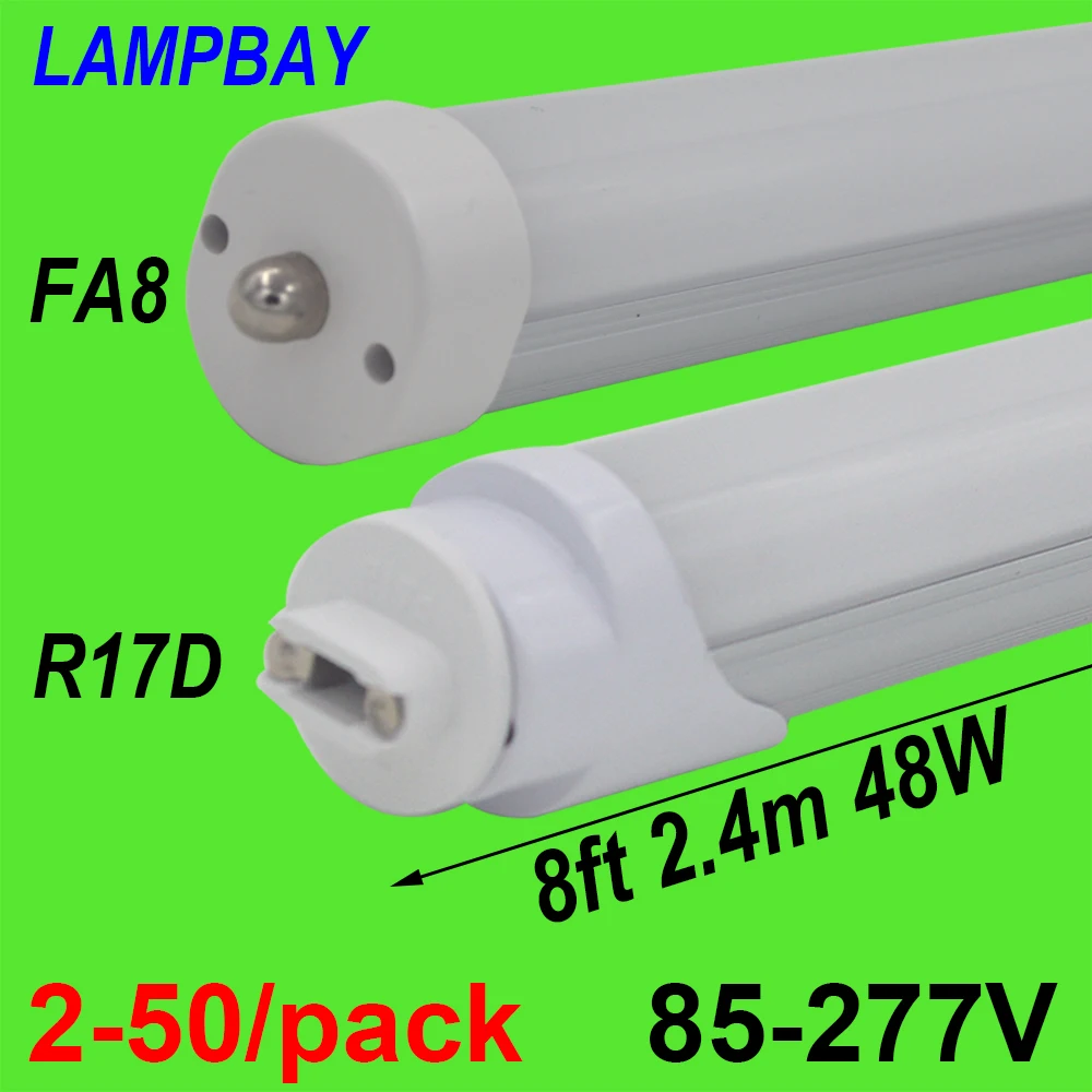 Single Pin 8FT 40Watt F96T12 Led Tube Light Bulb Fluorescent Replacement 5500K