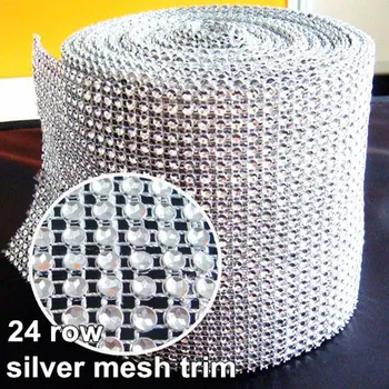 4mm 24Rows 10 Yards Silver Base Rhinestones Mesh Trimming Hollow Imitation Crystal Ribbon Cup Chain For Wedding Decoration B0588
4mm 24Rows 10 Yards Silver Base Rhinestones Mesh Trimming Hollow Imitation Crystal Ribbon Cup Chain For Wedding Decoration B0588