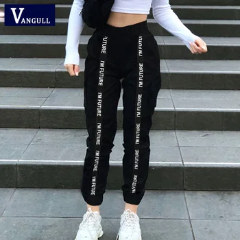 Vangull Fashion Side Stripe Women Pants Women Cargo High Waist Pants Loose Trousers Joggers Female Sweatpants Streetwear 2019
Vangull Fashion Side Stripe Women Pants Women Cargo High Waist Pants Loose Trousers Joggers Female Sweatpants Streetwear 2019