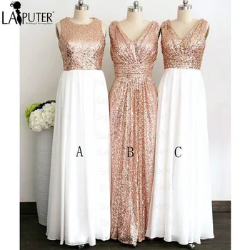 Elegant Long A-line Chiffon Sequined Bridesmaid Dresses Floor Length Couture Long V neck Rose Gold Cheap Bridesmaid Dress 2017
Elegant Long A-line Chiffon Sequined Bridesmaid Dresses Floor Length Couture Long V neck Rose Gold Cheap Bridesmaid Dress 2017