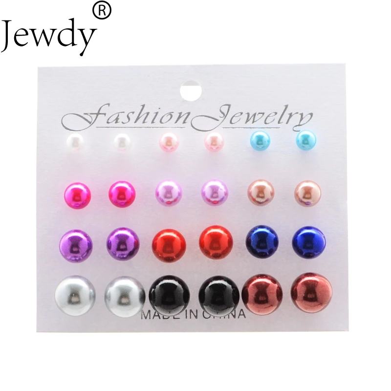 Jewdy 12 pairs/set Multi Color Simulated Pearl Earrings For Women Fashion Jewelry Bijoux Brincos Pendientes Mujer Stud Earrings
Jewdy 12 pairs/set Multi Color Simulated Pearl Earrings For Women Fashion Jewelry Bijoux Brincos Pendientes Mujer Stud Earrings