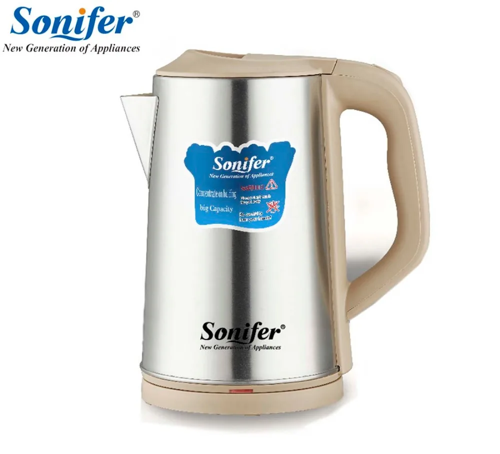 2.5L Original 220V Electric Kettle stainless steel 1500W Household Quick Heating Electric Boiling Pot Sonifer 
2.5L Original 220V Electric Kettle stainless steel 1500W Household Quick Heating Electric Boiling Pot Sonifer