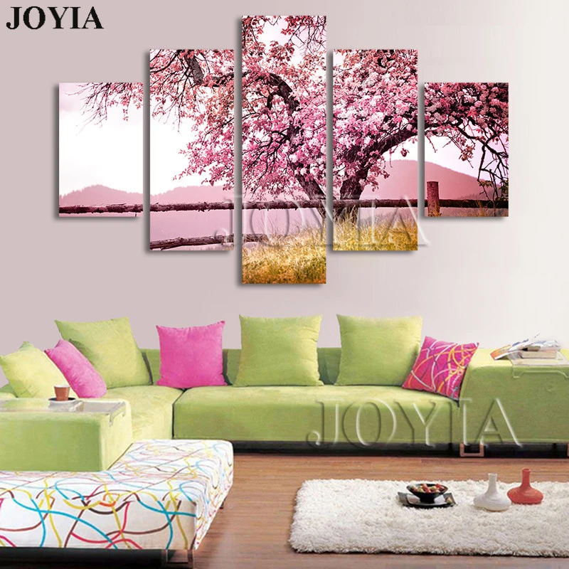 Home Decor Blooming Flower Tree Canvas Painting 5 Piece Pink Spring Sight Wall Art Decorative Pictures For Living Room No Frame
Home Decor Blooming Flower Tree Canvas Painting 5 Piece Pink Spring Sight Wall Art Decorative Pictures For Living Room No Frame