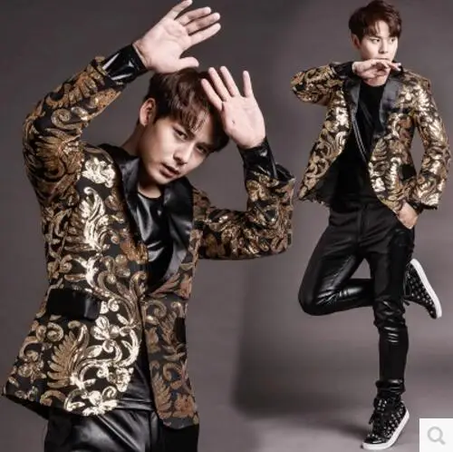 S-5XL New Retro Chinese style Men's clothing embroidered Paillette suit Formal Dress Plus size Nightclub singer stage costumes
S-5XL New Retro Chinese style Men's clothing embroidered Paillette suit Formal Dress Plus size Nightclub singer stage costumes