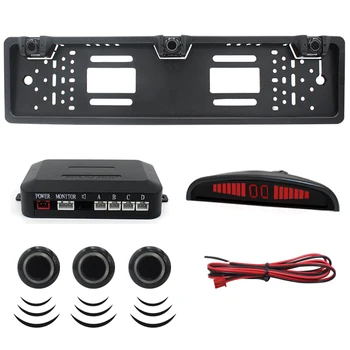 LED Car Parking Sensor System with 3 Ultrasonic Sensors Europe License Plate Frame LED Display Vehicle Reversing Radar Detector
LED Car Parking Sensor System with 3 Ultrasonic Sensors Europe License Plate Frame LED Display Vehicle Reversing Radar Detector