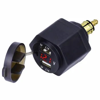 Power let Plug to Dual USB Charger Adapter with LED Voltmeter for BMW Motorcycle/Phone/iPhone/GPS/SatNav
Power let Plug to Dual USB Charger Adapter with LED Voltmeter for BMW Motorcycle/Phone/iPhone/GPS/SatNav