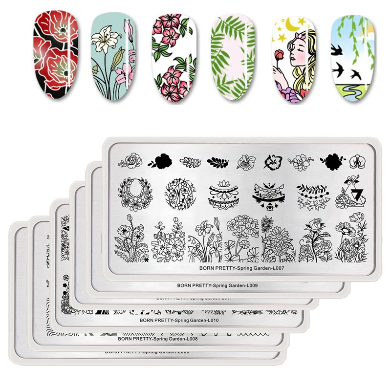 BORN PRETTY Spring Garden Series Nail Stamping Plates Beauty Flower Pattern Rectangle Nail Art Stamp Image Template Manicure
BORN PRETTY Spring Garden Series Nail Stamping Plates Beauty Flower Pattern Rectangle Nail Art Stamp Image Template Manicure