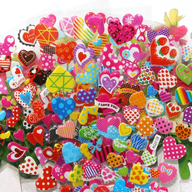10Sheets/Lot Cartoon Love Heart 3D Bubble Sticker Scrapbook PVC DIY for Kids Children Education Gift Reward Stickers
10Sheets/Lot Cartoon Love Heart 3D Bubble Sticker Scrapbook PVC DIY for Kids Children Education Gift Reward Stickers