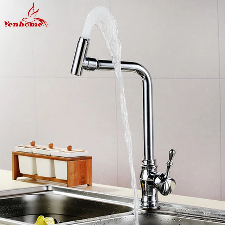 Yenhome New Chrome Brass Hot and Cold Water Mixer Tap Kitchen Sink Mixer Faucets 360 Degree Rotation Swivel Spout Kitchen Faucet
Yenhome New Chrome Brass Hot and Cold Water Mixer Tap Kitchen Sink Mixer Faucets 360 Degree Rotation Swivel Spout Kitchen Faucet