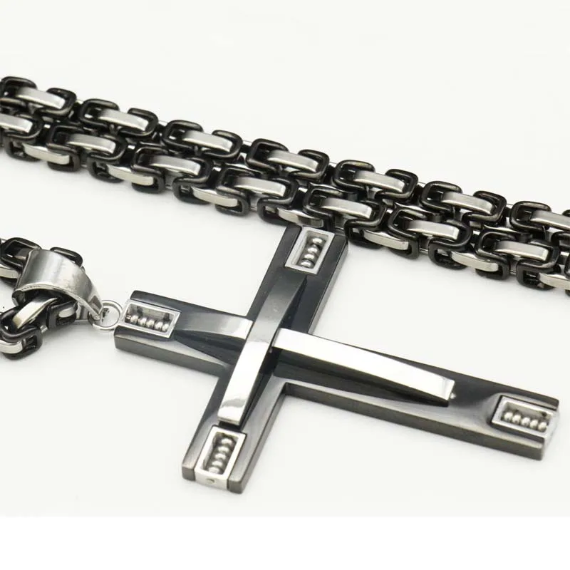 Cross Pendant Necklace New Fashion Jewelry Male Gift Trendy Stainless Steel 21.65" 5mm Thick Link Byzantine Chain Choker
Cross Pendant Necklace New Fashion Jewelry Male Gift Trendy Stainless Steel 21.65" 5mm Thick Link Byzantine Chain Choker