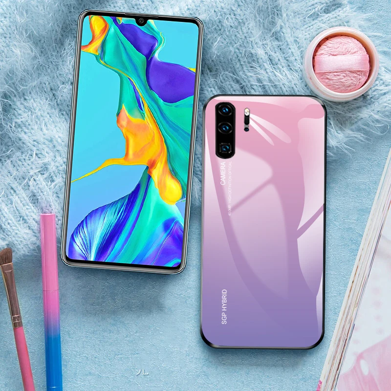 Colorful Protective Case For Huawei P30 Pro Gradient Glass Shockproof TPU Edge Back Cover For Huawei P20 Pro P30 Lite Light Capa
Colorful Protective Case For Huawei P30 Pro Gradient Glass Shockproof TPU Edge Back Cover For Huawei P20 Pro P30 Lite Light Capa
