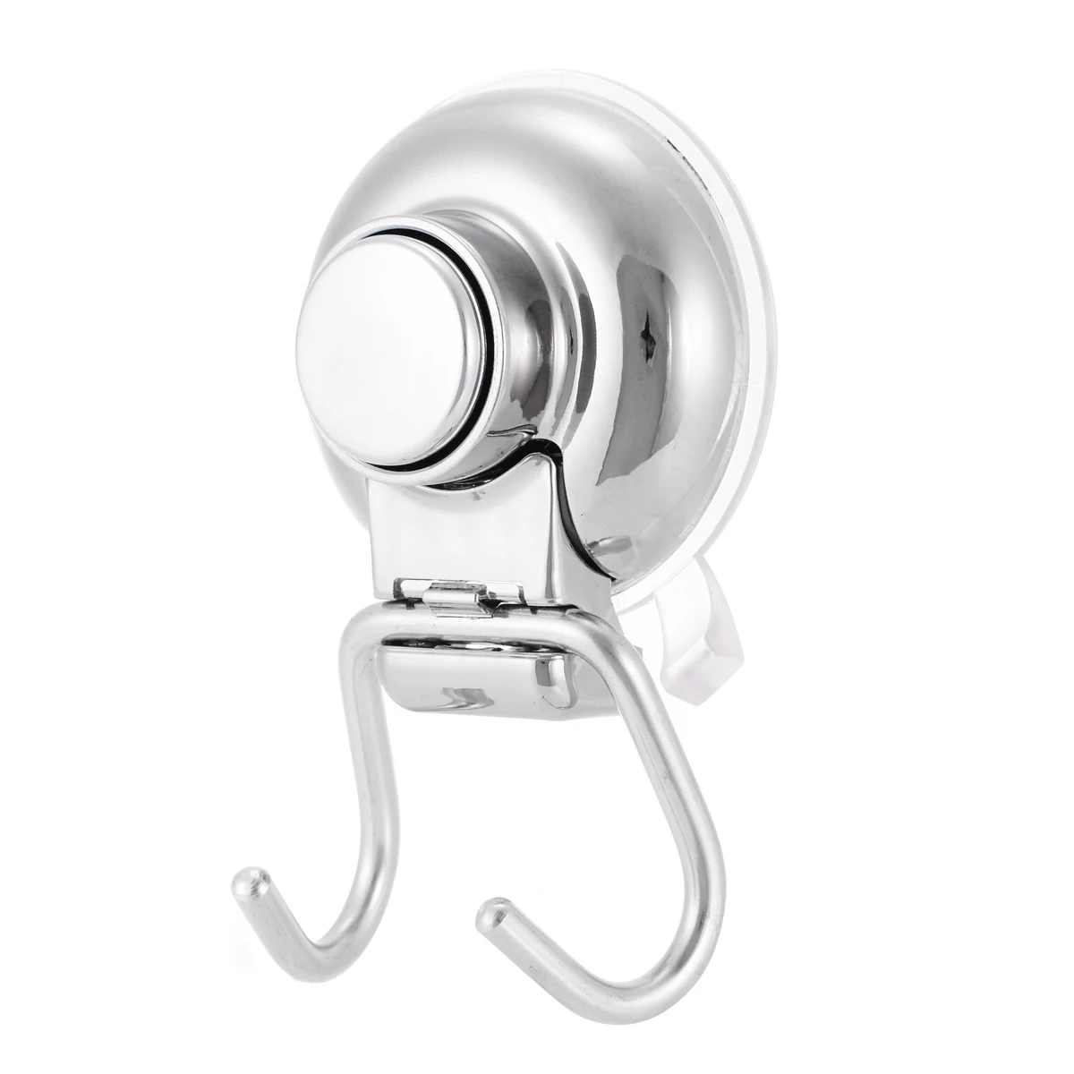 Removable Wall Strong Suction Cup Hook Hangers Stainless Steel Double Hook Strong Vacuum Suction Cup Hanger for Bathroom Kitchen