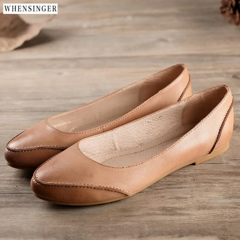 Whensinger -2018 Genuine Leather Women's Flat Shoes Casual Loafers Slip On Pointed Flats Soft Moccasins Lady Driving Women Shoes
Whensinger -2018 Genuine Leather Women's Flat Shoes Casual Loafers Slip On Pointed Flats Soft Moccasins Lady Driving Women Shoes