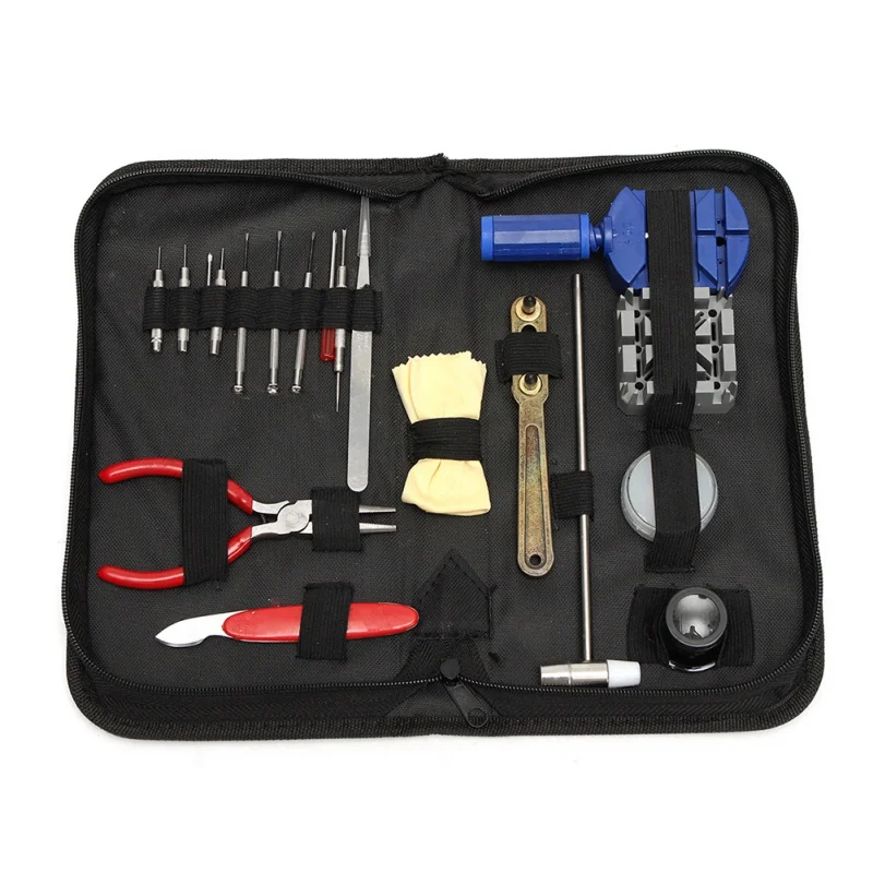 Removal Repair Watch Tool Sets 19PCS Household Watch StrapMetal Hand Tool Sets With Canvas Bag 
Removal Repair Watch Tool Sets 19PCS Household Watch StrapMetal Hand Tool Sets With Canvas Bag
