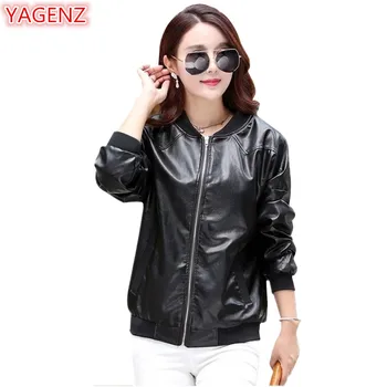 YAGENZ Women Leather Jacket Autumn Coat Womens Black Jacket Plus size Jackets Fashion Leather Tops Women Long Sleeves Zipper 389
YAGENZ Women Leather Jacket Autumn Coat Womens Black Jacket Plus size Jackets Fashion Leather Tops Women Long Sleeves Zipper 389