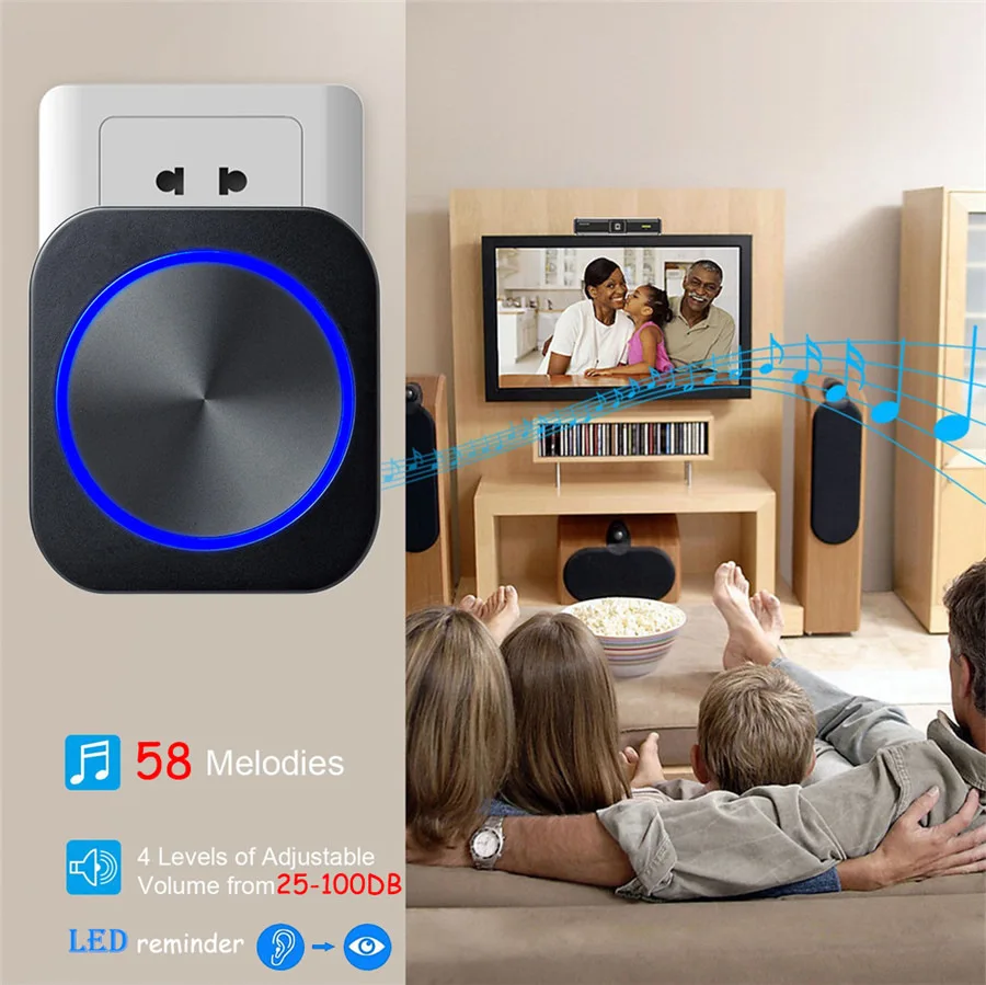 SMATRUL self powered Waterproof no battery button or Wireless DoorBell Door Bell EU plug Receiver for M688
SMATRUL self powered Waterproof no battery button or Wireless DoorBell Door Bell EU plug Receiver for M688