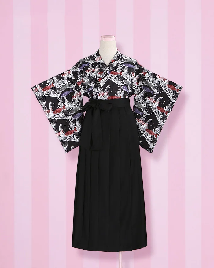 Japanese Yukata 2pcs Set Koinobori Yukata Outwear Tops+ Long Pleated Skirt Cute Women's Set Unique Design
Japanese Yukata 2pcs Set Koinobori Yukata Outwear Tops+ Long Pleated Skirt Cute Women's Set Unique Design