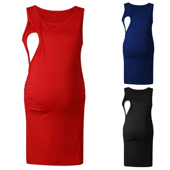 Pregnancy Dress Breastfeeding Nursing O-Neck Sleeveless Bodycon Dresses Robe Grossesse Premama Summer Clothes For Women S-2XL
Pregnancy Dress Breastfeeding Nursing O-Neck Sleeveless Bodycon Dresses Robe Grossesse Premama Summer Clothes For Women S-2XL