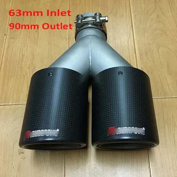 63mm Inlet 90 Outlet Universal DUAL Automobile Exhaust Pipe Muffler Car Muffler Silencer Escape Exhaust Tip Pipe Slip on
63mm Inlet 90 Outlet Universal DUAL Automobile Exhaust Pipe Muffler Car Muffler Silencer Escape Exhaust Tip Pipe Slip on