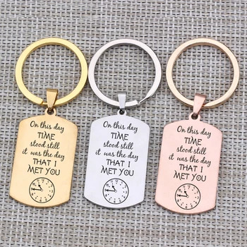 Couple Key Chain Gift Time O'clock Pattern Creative Men Key Pendant Hand Stamped On This Day Time I Met You To Girlfriend 
Couple Key Chain Gift Time O'clock Pattern Creative Men Key Pendant Hand Stamped On This Day Time I Met You To Girlfriend