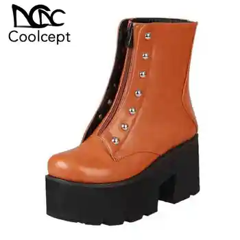 Coolcept Plus Size 33-46 Women Ankle Boots Metal Buckle Rivets Thick Bottom Warm Winter Shoes Woman Fashion Punk Short Boots
Coolcept Plus Size 33-46 Women Ankle Boots Metal Buckle Rivets Thick Bottom Warm Winter Shoes Woman Fashion Punk Short Boots