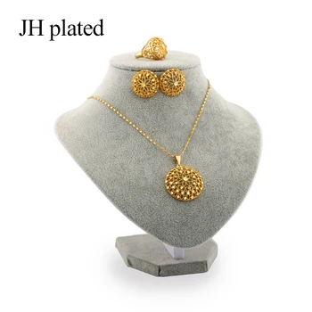 JHplated African Fashion gold color jewelry sets women best gifts Party wedding Necklace Earrings ring sets 45cm Pendant Gift
JHplated African Fashion gold color jewelry sets women best gifts Party wedding Necklace Earrings ring sets 45cm Pendant Gift