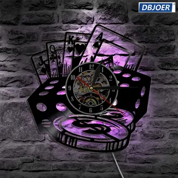Poker Game Vinyl Clock Wall Light Atmosphere Vintage Silhouette Record Handmade Gift Cool Living Room Interior Decorative
Poker Game Vinyl Clock Wall Light Atmosphere Vintage Silhouette Record Handmade Gift Cool Living Room Interior Decorative