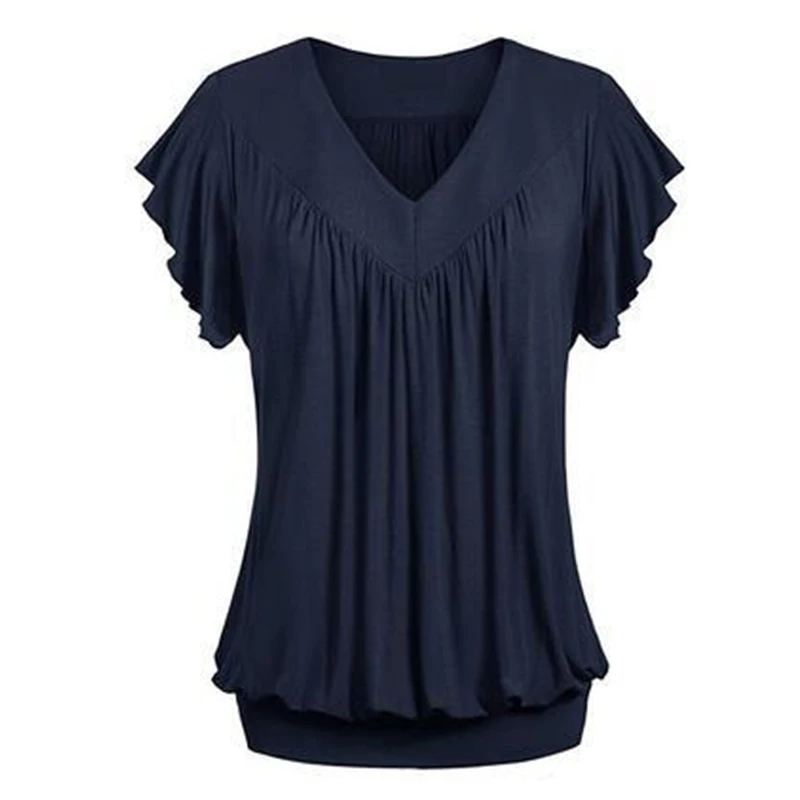 2019 Women Summer V Neck Short Sleeve T Shirt Loose Sexy Camiseta Feminina T Shirts Female Plus Size Pleated Womens Tops
2019 Women Summer V Neck Short Sleeve T Shirt Loose Sexy Camiseta Feminina T Shirts Female Plus Size Pleated Womens Tops
