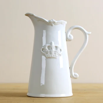 Vintage Ceramics Water Pot Style Flower Vase Decorative Porcelain White Crown Jug Art and Craft Ornament Accessories Furnishing
Vintage Ceramics Water Pot Style Flower Vase Decorative Porcelain White Crown Jug Art and Craft Ornament Accessories Furnishing