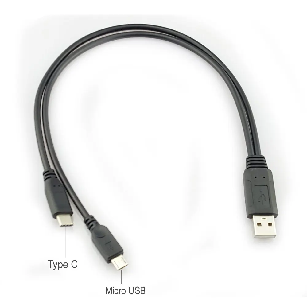 USB Type C Y Splitter Cable,2 in 1 Charging Cable, USB 2.0 A Male to USB C Type C Male and Micro USB Male Charging Charger Cable
USB Type C Y Splitter Cable,2 in 1 Charging Cable, USB 2.0 A Male to USB C Type C Male and Micro USB Male Charging Charger Cable