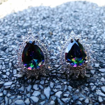 DJ CH Rainbow Mystery Topaz Water Drop Ear Stud Earring Women Genuine 925 Silver Jewelry Wedding Engagement Brincos Earrings
DJ CH Rainbow Mystery Topaz Water Drop Ear Stud Earring Women Genuine 925 Silver Jewelry Wedding Engagement Brincos Earrings