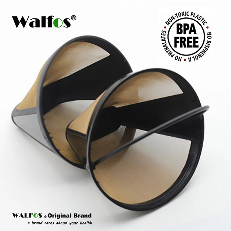 WALFOS Cone Shape Permanent Coffee Filter 10-12 Cup Washable Reusable Coffee Filter Mesh With Handle Cafe Coffee Maker Machine
WALFOS Cone Shape Permanent Coffee Filter 10-12 Cup Washable Reusable Coffee Filter Mesh With Handle Cafe Coffee Maker Machine