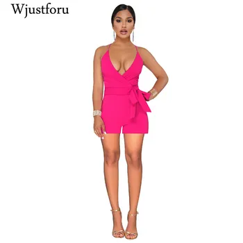 Wjustforu Spaghetti Strap Sexy Short Romper Women Sleeveless Casual Playsuit Deep V Elegant Bodycon Jumpsuit Summer Female
Wjustforu Spaghetti Strap Sexy Short Romper Women Sleeveless Casual Playsuit Deep V Elegant Bodycon Jumpsuit Summer Female