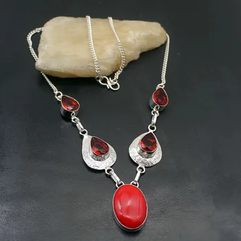 Wedding Gifts Gentle RedCoral Garnet 925 Sterling Silver Color Women Jewelry Pendant Necklace 19 Inch TF800
Wedding Gifts Gentle RedCoral Garnet 925 Sterling Silver Color Women Jewelry Pendant Necklace 19 Inch TF800
