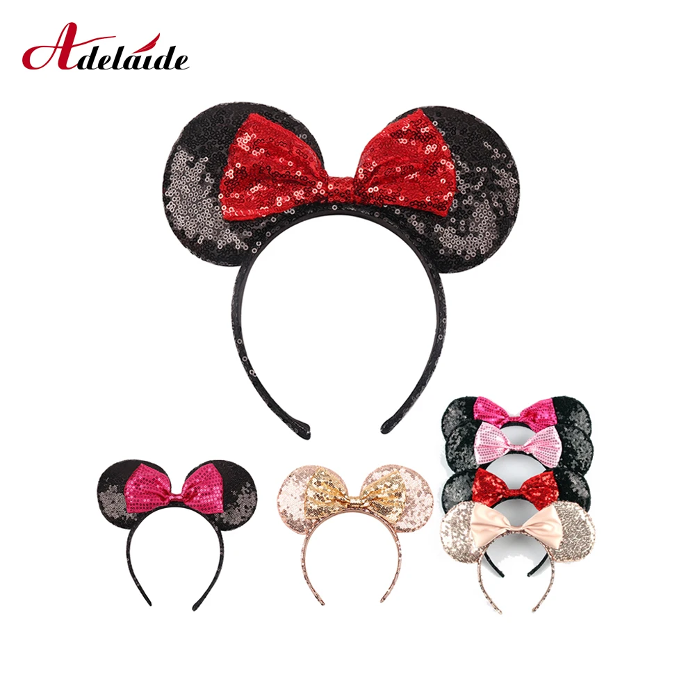 Headwear Minnie Mouse Ears Headband Festival DIY Hair Accessories Hairband Christmas Sequin Hair Bows for girls women gift
Headwear Minnie Mouse Ears Headband Festival DIY Hair Accessories Hairband Christmas Sequin Hair Bows for girls women gift
