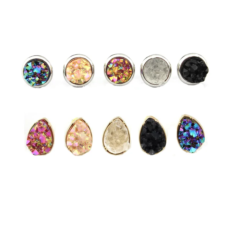 2018 Hot Selling Mini Round & Teardrop Druzy Stud Earrings Women Fashion Geometric Earrings Spring Bohemian Jewelry Wholesale
2018 Hot Selling Mini Round & Teardrop Druzy Stud Earrings Women Fashion Geometric Earrings Spring Bohemian Jewelry Wholesale