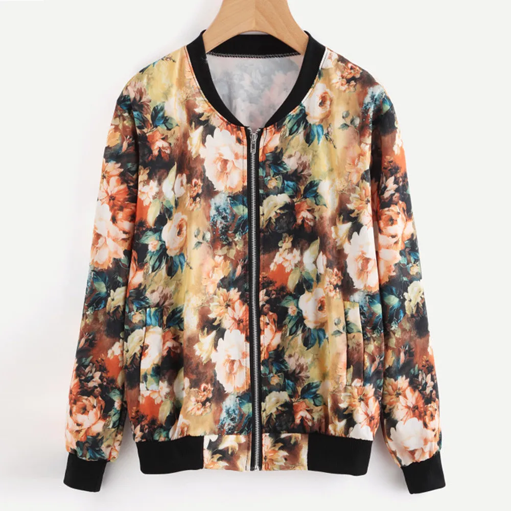 Female Casual Coat Women's Long Sleeved Shirt Digital Print Small Floral Zipper Jacket
Female Casual Coat Women's Long Sleeved Shirt Digital Print Small Floral Zipper Jacket
