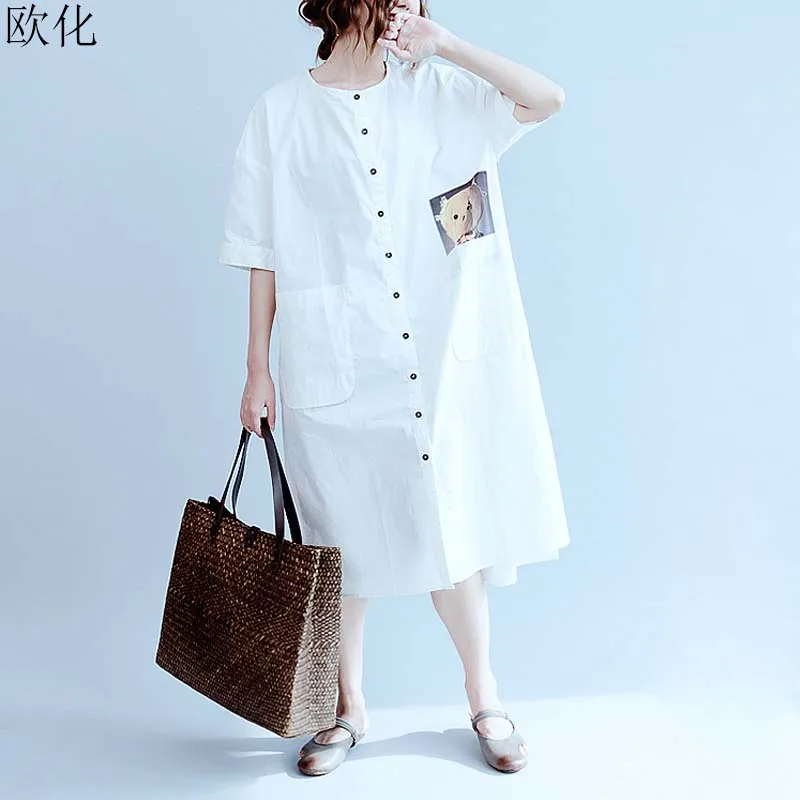 2019 Summer Plus Size Shirt Dress Women Embroidered Casual Vintage Long Linen White Blouse Female Elegant Oversize Blouse Top
2019 Summer Plus Size Shirt Dress Women Embroidered Casual Vintage Long Linen White Blouse Female Elegant Oversize Blouse Top