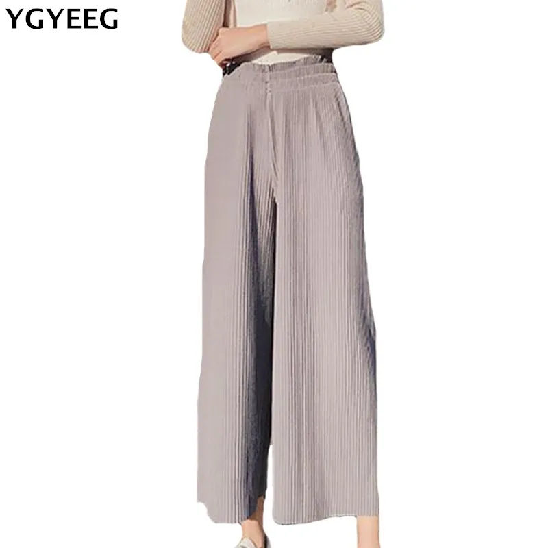 YGYEEG Spring Summer Fashion High Waist Chiffon Wide Leg Pants Female Plus Size Loose Casual Nine Yards Pants Trouser For Women
YGYEEG Spring Summer Fashion High Waist Chiffon Wide Leg Pants Female Plus Size Loose Casual Nine Yards Pants Trouser For Women