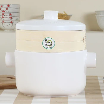 2.5/5L Japanese-style Brief White Black Heat Resistant Ceramic Casserole with Bamboo Cage Creative Cover Kit Home Food Soup Pot
2.5/5L Japanese-style Brief White Black Heat Resistant Ceramic Casserole with Bamboo Cage Creative Cover Kit Home Food Soup Pot