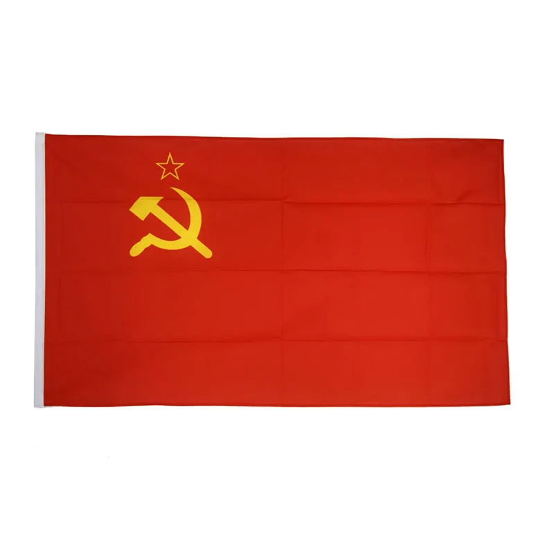 Image 3x5  ft Red Revolution Union of Soviet Socialist Republics Super Poly Indoor Outdoor USSR FLAG Country Russian Banner Home Decor