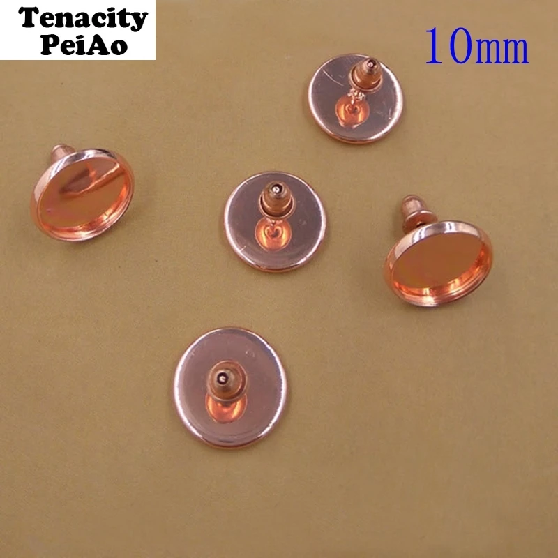 10mm 10pcs Rose Gold Plated Earring Studs Blank/Base Color Fastness,Fit 10mm Glass Cabochons,Buttons;Earring Bezels(08425)
10mm 10pcs Rose Gold Plated Earring Studs Blank/Base Color Fastness,Fit 10mm Glass Cabochons,Buttons;Earring Bezels(08425)