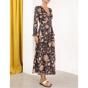 Top Quality V-Neck Women Dress Celebrity Print Black Night CLub Flare Sleeve Party Long Vintage Dresses
Top Quality V-Neck Women Dress Celebrity Print Black Night CLub Flare Sleeve Party Long Vintage Dresses