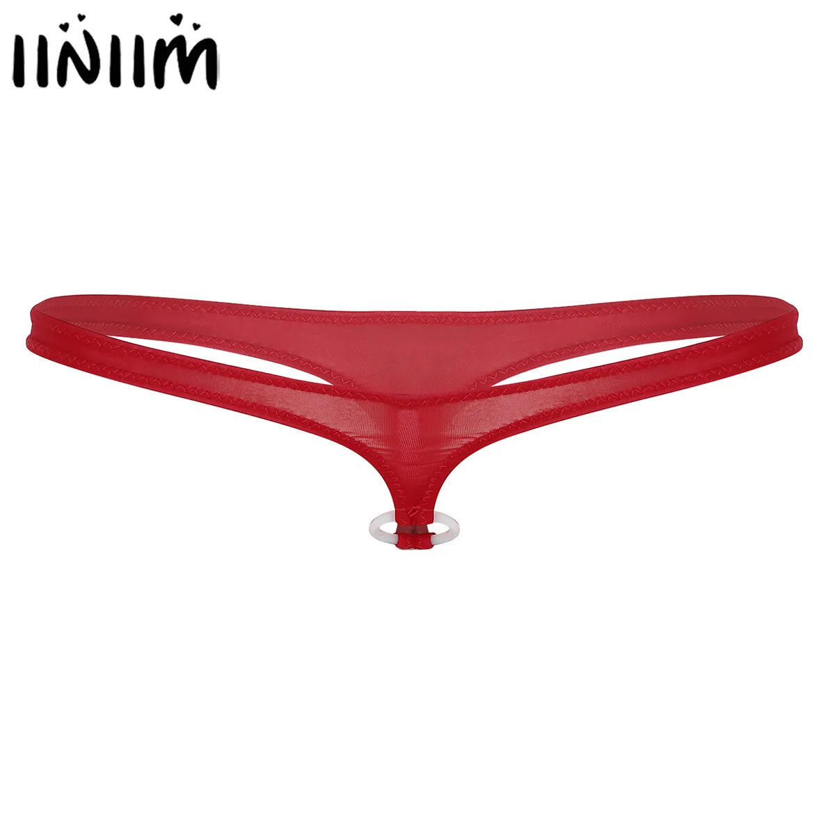 

Mens Lingerie Sexy Gay Panties T-Back Stretchy Bikini Open Crotch String Homme Thongs Male Sissy Underwear with O-ring Gay Penis